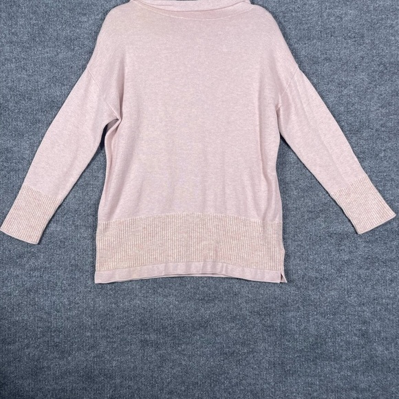 Pure Jill Women’s Medium Oversized Pink Heathered Cowl Neck Cozy Tunic Sweater - Picture 2 of 12